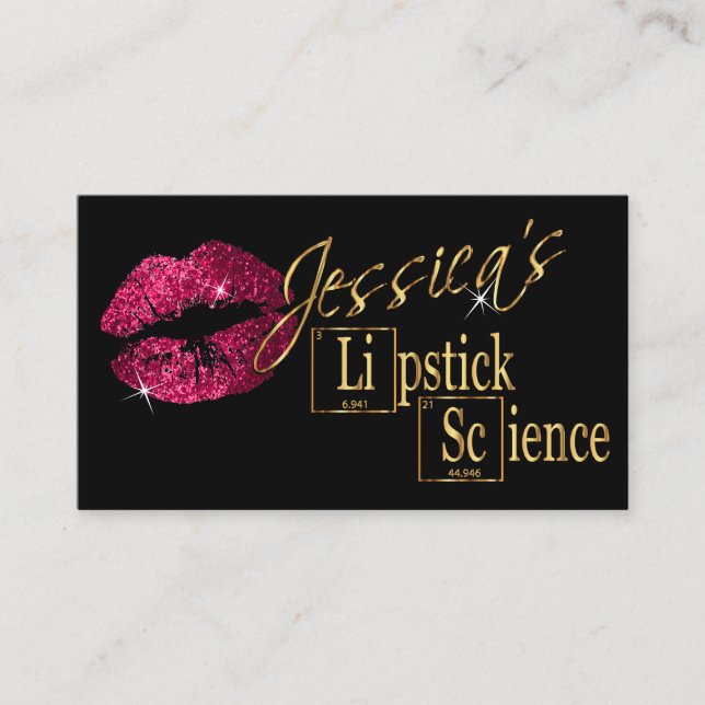 Hot Pink Glitter and Gold 2 Business Card (Front)