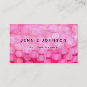 Hot Pink Glitter Bokeh Business Card