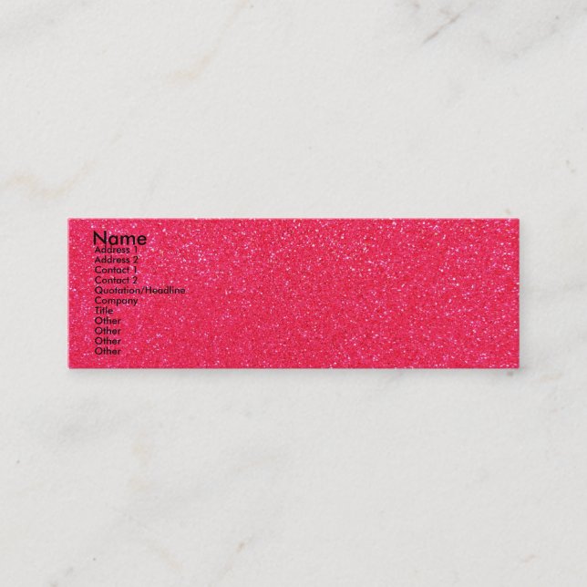Hot pink glitter business card (Front)