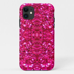 hot pink glitter iPhone 11 case