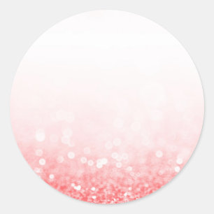 Hot Pink Glitter Custom Trendy Classic Round Sticker