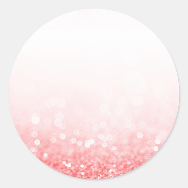 Hot Pink Glitter Custom Trendy Classic Round Sticker (Front)
