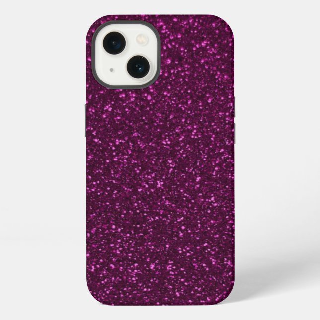 Hot Pink Glitter Effect iPhone Case (Back)