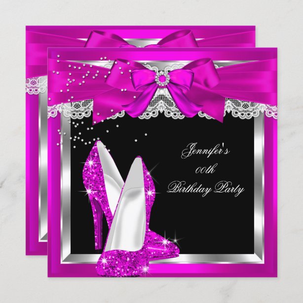 Hot Pink Birthday Invitations | Zazzle UK