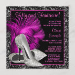 Hot Pink Glitter High Heels Womans Birthday Invitation<br><div class="desc">Elegant black and hot pink glitter high heel shoes woman's fiftieth birthday party invitation. This beautiful black and hot pink birthday party invitation is easily customised for your event by simply adding your event details,  font style,  font size & colour,  and wording.</div>