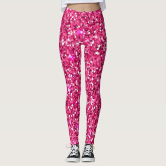 Hot Pink Glitter Leggings