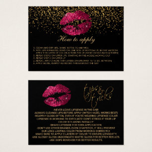 Hot Pink Glitter Lips Application Instructions