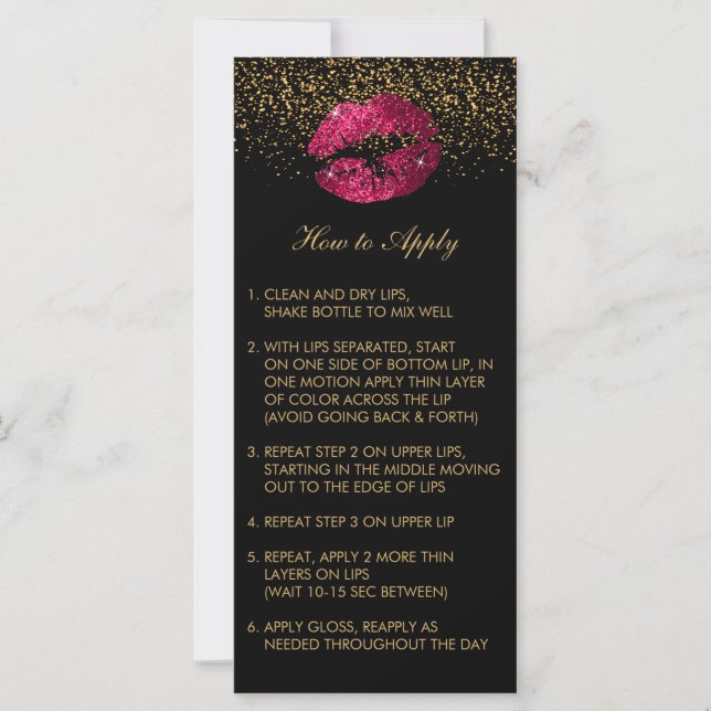 Hot Pink Glitter Lipsense Senegence  Instructions (Front)
