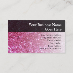 Hot Pink Glitter Look Business Card