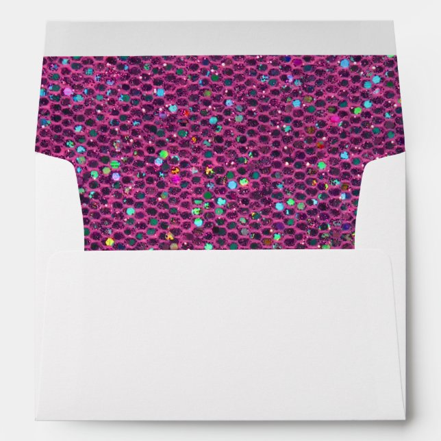 Hot Pink Glitter Look Envelopes (Back (Bottom))