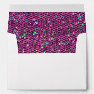 Hot Pink Glitter Look Envelopes