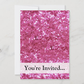 Hot Pink Glitter Look Invitation