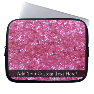 Hot Pink Glitter Look Laptop Sleeve