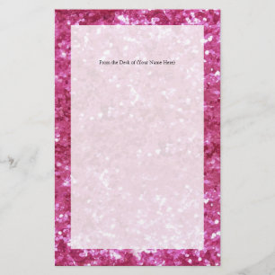 Hot Pink Glitter Look Stationery