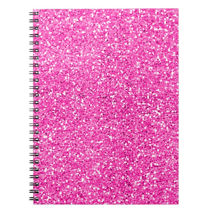 Hot Pink Glitter Notebook Zazzle.co.uk
