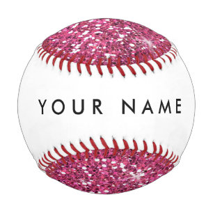 Hot Pink Glitter Printed Baseball