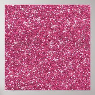 Hot Pink Glitter Printed Poster