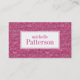 Hot Pink Glitter Professional Business Cards