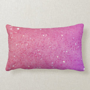 Hot Pink Glitter - Shiny, Sparkles Lumbar Cushion