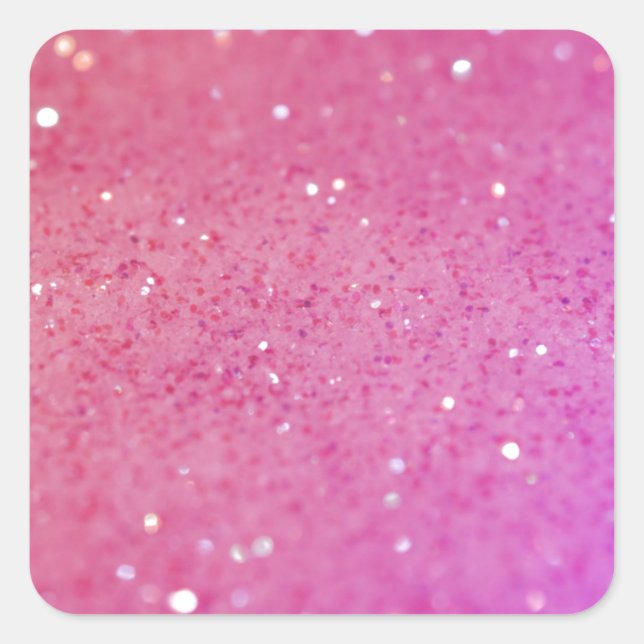 Hot Pink Glitter - Shiny, Sparkles Square Sticker (Front)