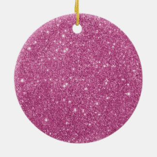Hot Pink Glitter Sparkles Ceramic Tree Decoration