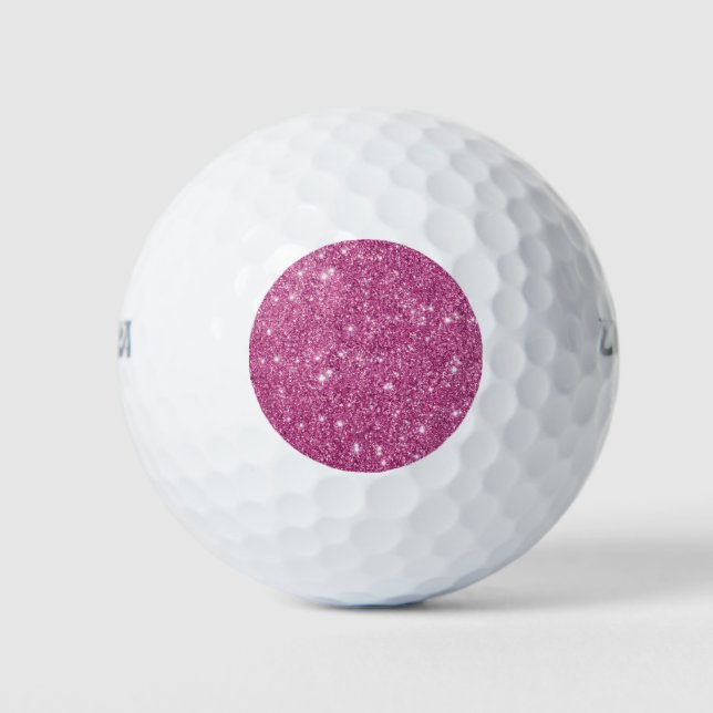 Hot Pink Glitter Sparkles Golf Balls (Front)