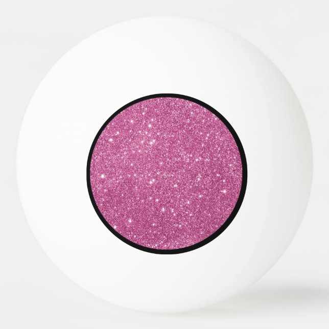 Hot Pink Glitter Sparkles Ping Pong Ball (Back)