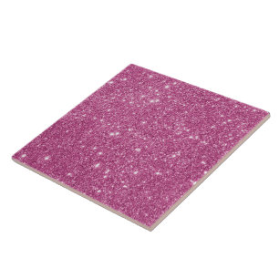 Hot Pink Glitter Sparkles Tile