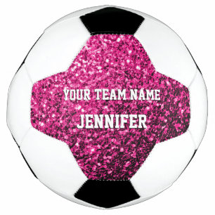 Hot pink glitter sparkles Your name Team Football