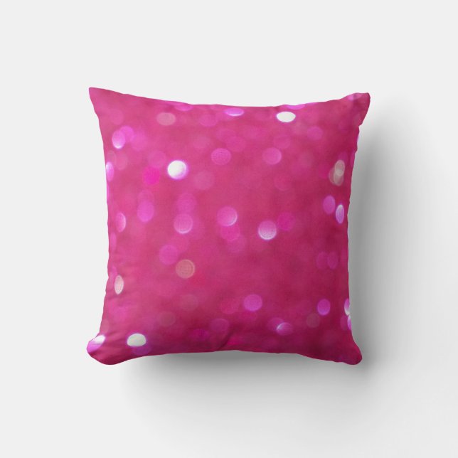 Hot pink glitter sparkly sparkles pillow cushion (Front)