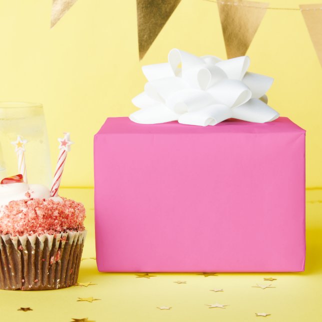 Hot Pink Glossy Wrapping Paper (Birthday Party)