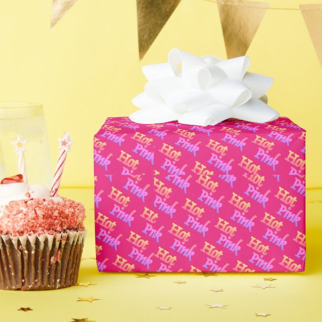 Hot Pink glossy wrapping paper (Birthday Party)