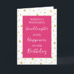 Hot Pink Gold Dots Granddaughter Birthday Card<br><div class="desc">Birthday card for granddaughter with fuchsia pink,  white and gold polka dots pattern and thoughtful verse.</div>