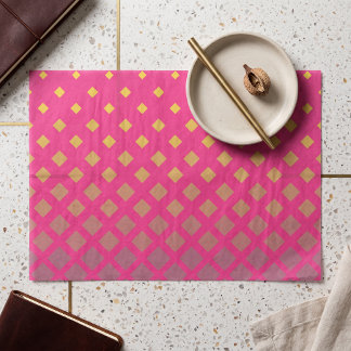 Hot Pink Gold Geometric Ombre Boutique Favour Tissue Paper