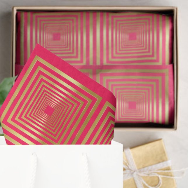 Hot pink gold gift wrapping Tissue Paper (Creator Uploaded)