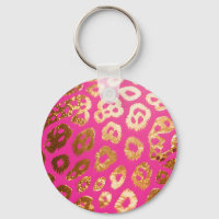 Hot Pink Gold Leopard Print Glam