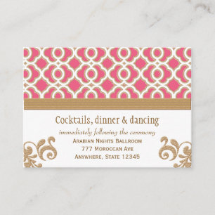 Hot Pink Gold Moroccan Reception Enclosure Card