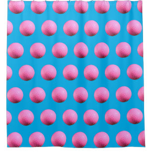 Hot Pink Golf Ball Shower Curtain