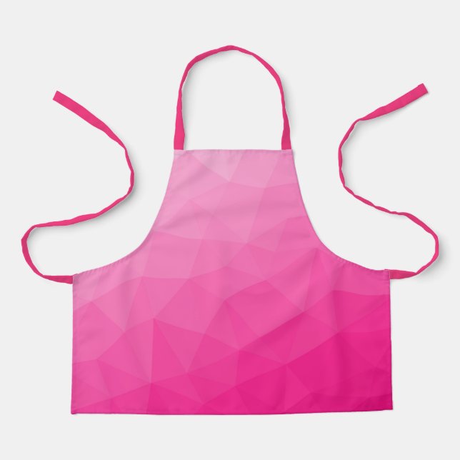 Hot pink Gradient Geometric Mesh Pattern Apron (Front)