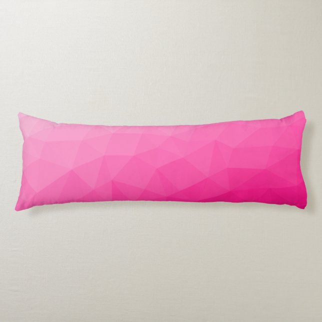Hot pink Gradient Geometric Mesh Pattern Body Cushion (Front)