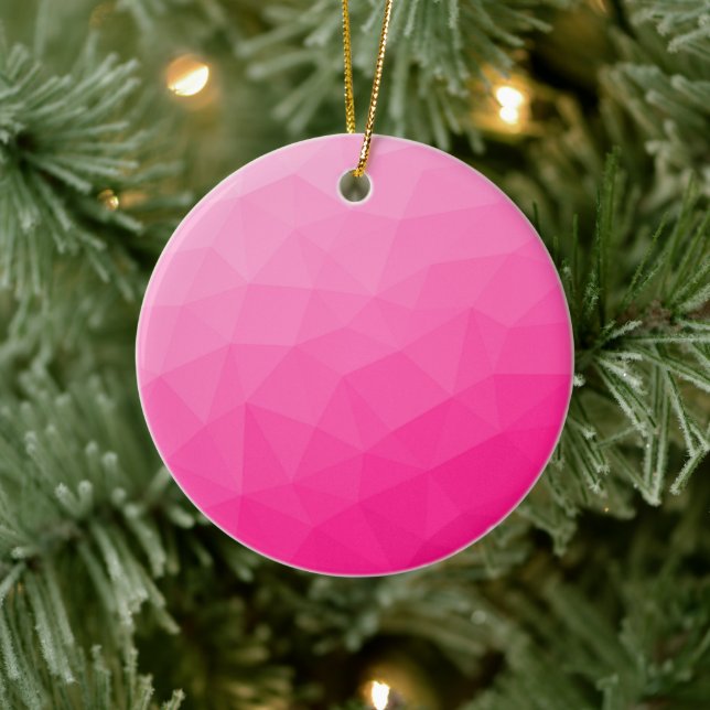Hot pink Gradient Geometric Mesh Pattern Ceramic Tree Decoration (Tree)