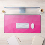 Hot pink gradient geometric mesh pattern desk mat<br><div class="desc">Unique cool desk mat for her office,  room,  work,  gaming room.. 
Triangle geometric mesh with light to dark bright pink ombre gradient.</div>