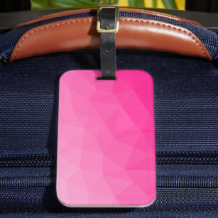 Hot pink Gradient Geometric Mesh Pattern Luggage Tag