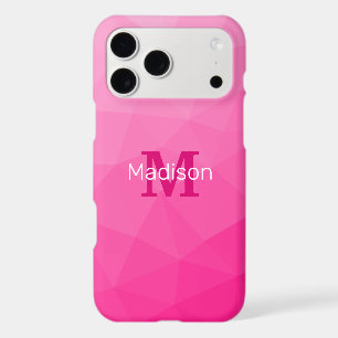 Hot pink Gradient Geometric Mesh Pattern Monogram