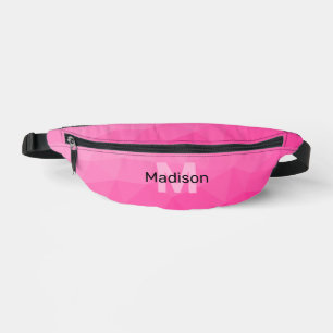 Hot pink gradient geometric mesh pattern Monogram Bum Bags