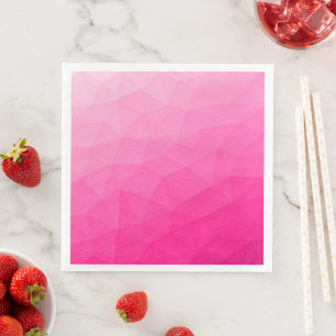 Hot pink Gradient Geometric Mesh Pattern Napkin