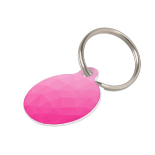 Hot pink Gradient Geometric Mesh Pattern Pet Tag