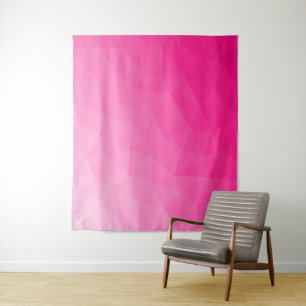 Hot pink Gradient Geometric Mesh Pattern Tapestry