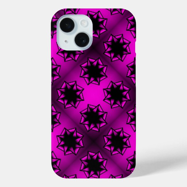 Hot Pink Gradient Star Bow Case-Mate iPhone Case (Back)