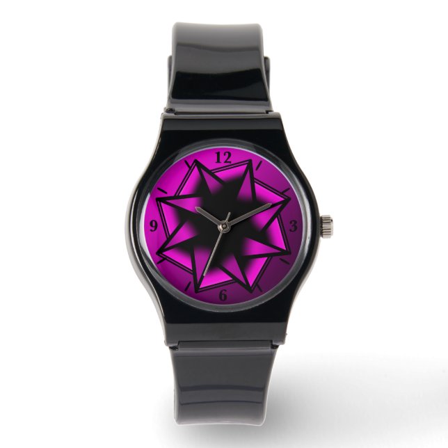 Hot Pink Gradient Star Bow Watch (Front)